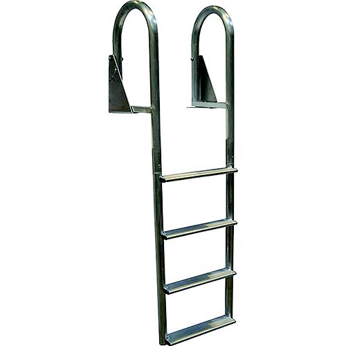 Dock Edge De2123F Aluminum Flip Up Wide Step Ladder, 3-Step - De2123F - 686-De2123Ff1