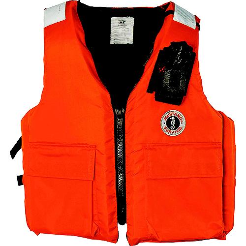 Mustang Mv3119Rpxl Two-Pocket Flotation Vest With Radio Pocket, Orange, Xl - Mv3119Rpxl - 693-Mv3119Rpxlf1