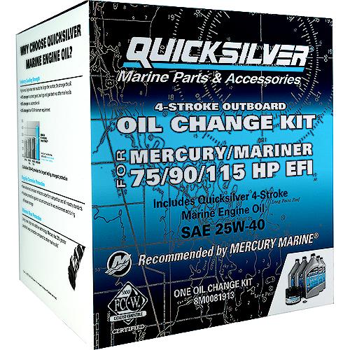 Quicksilver 8M0081913 4-Stroke Outboard Oil Change Kit, 5-Liter - 8M0081913 - 710-8M0081913F1