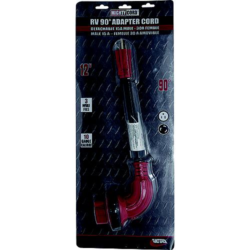 Valterra Mighty Cord 90° Adapter Cord, 15Am-30Af, Carded - A10-1530D90Vp - 800-A101530D90Vpf1