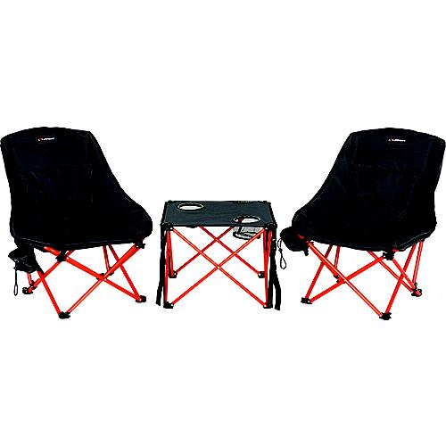 Lippert 2023053719 Baja™ Overlanding Chair & Table Set - Dark Grey / Red, 250 Lbs. (Chair) 45 Lbs. (Table), 24