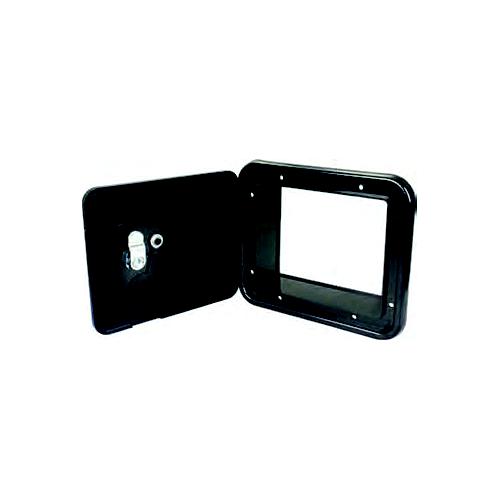 B&B Molders 94336 Square Electric Cable Hatch, Medium W/Open Back & Key Lock, Black - 94336 - 865-94336F1