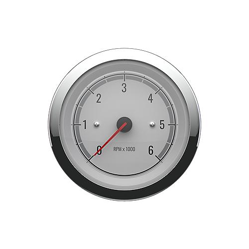 Quicksilver 8M6020073 Tachometer (6,000Rpm), White/Chrome - 8M6020073 - 710-79-8M6020073F1