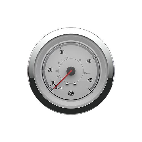 Quicksilver 8M6020075 Speedometer (45Mph), White/Chrome - 8M6020075 - 710-79-8M6020075F1