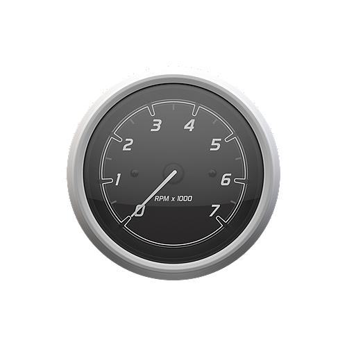 Quicksilver 8M6020110 Tachometer (7,000Rpm), Black/Brushed Stainless - 8M6020110 - 710-79-8M6020110F1