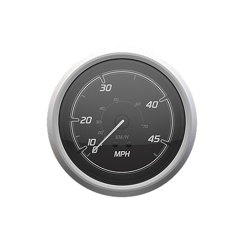Quicksilver 8M6020111 Speedometer (45Mph), Black/Brushed Stainless - 8M6020111 - 710-79-8M6020111F1
