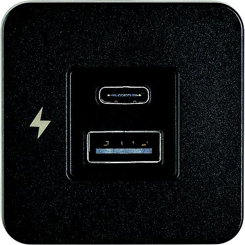 Tile Usb A C Charger Blk Socket 12/24V Black Bezel - Sc-Tile-10 - 922-Sctile10F1