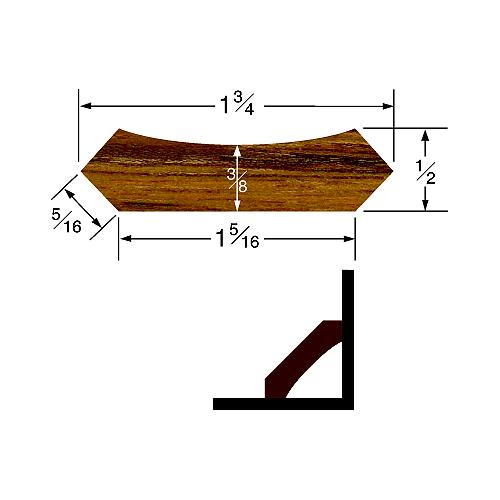 Whitecap 60861 Teak Corner Wire Molding, 5' - 60861 - 299-60861F1