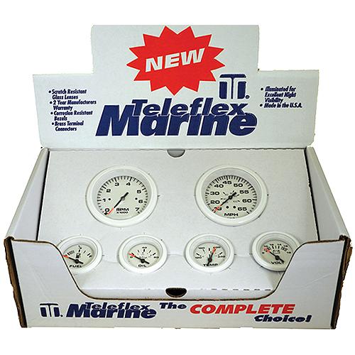 Sierra 68388P Arctic Series White Inboard / Sterndrive 6 Set With Tachometer, Speedometer, Voltmeter, Fuel, Water Temperature & Oil Pressure Gauges - 68388P - 11-68388Pf1