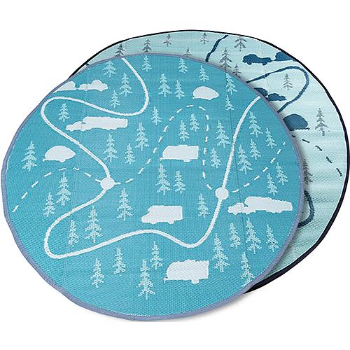 Camco 42834 6' Round Mat, Map Pattern - 42834 - 17-42834F1