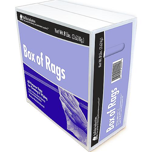 Buffalo Recycled White Flannel Cloth Wipers, 8 Lb. Box - 10209 - 199-10209F1