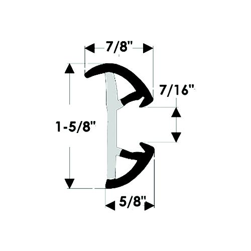 Taco V119991Bbk602 Semi-Rigid Suproflex Small Rub Rail Kit W/Flexible Vinyl Overlay Insert, 1-5/8