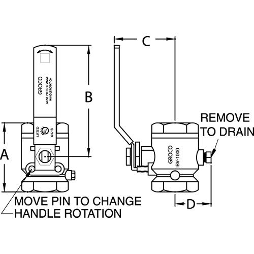 Groco Ibv2000 Bronze Full-Flow In-Line Ball Valve - Ibv-2000 - 34-Ibv2000F1