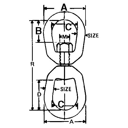 Chicago 215152 Galvanized Eye & Eye Swivel, 3/8