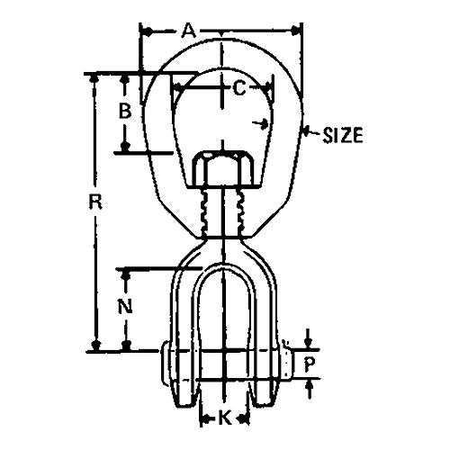 Galvanized Jaw & Eye Swivel, 3/4