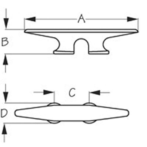 Sea-Dog 046048 Weldable Aluminum Cleat, 8