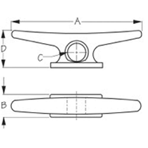 Sea-Dog 046210 Large Weldable Aluminum Cleat, 10