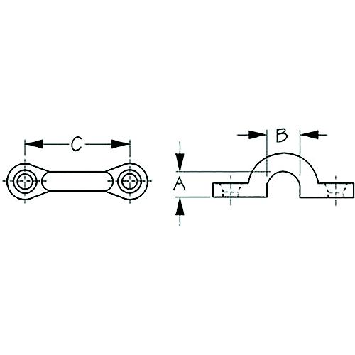 Sea-Dog 0812051 Pad Eye, A: 3/8