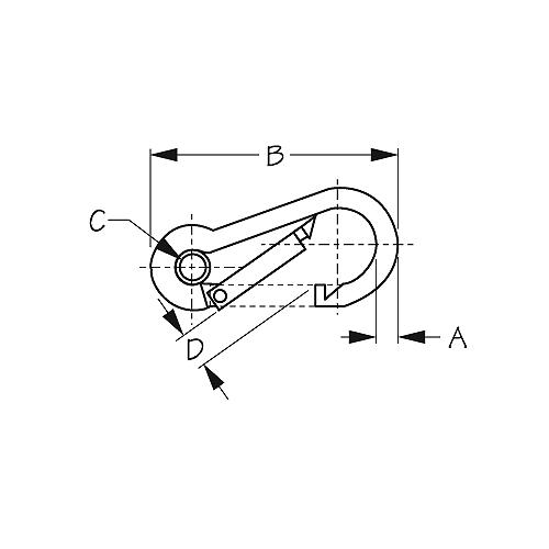 Snap Hook-Ss W/Eye 3/8