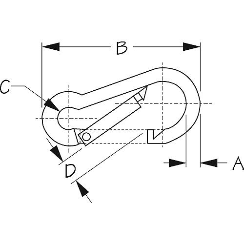 Sea-Dog 1560601 Galvanized Steel Snap, 2-3/8