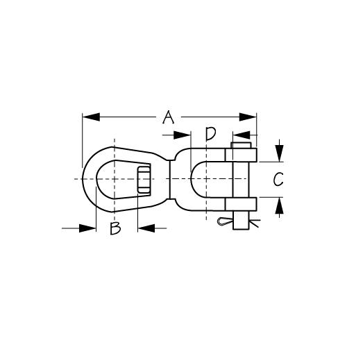 Sea-Dog 181208 Galvanized Jaw & Eye Swivel, 5/16