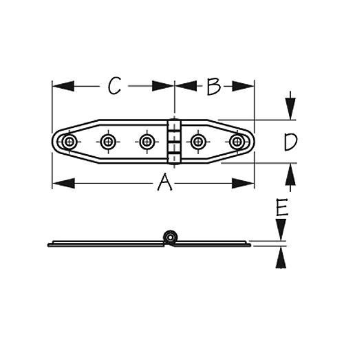 Stainless Strap Hinge 6-1/8