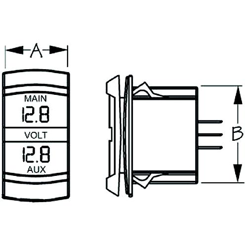 Cobra Dual Voltmeter - Rocker Switch Style - 421636-1 - 354-4216361F1