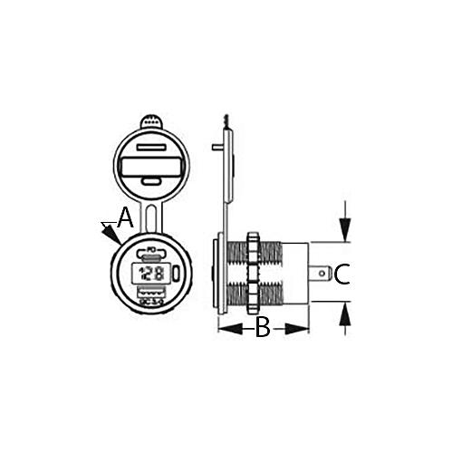 Seadog Xxx Usb 3.0 & Usb-C Power Socket W/Volt Meter - 426518-1 - 354-4265181F1