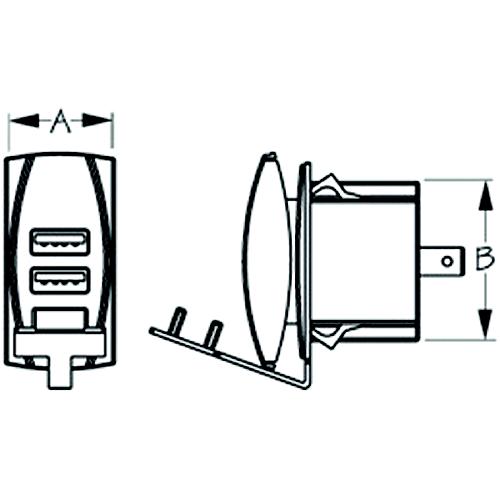 Seadog 426520 Double Usb 12V To 24V Input Rocker Switch Power Socket - 426520-1 - 354-4265201F1