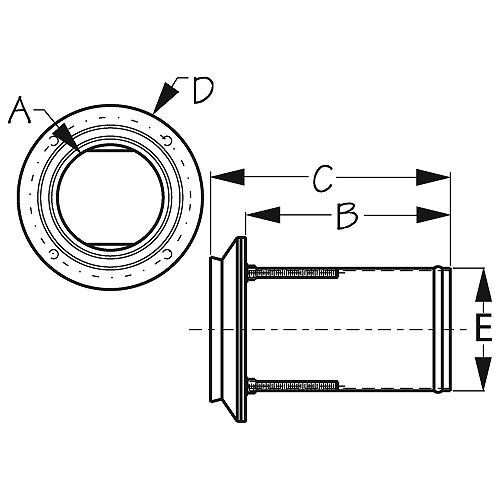 Seadog Exhaust Thru Hull | Cast 316 Stainless | Includes Stainless Flap With Rubber Seal - 521125 - 354-521125F1