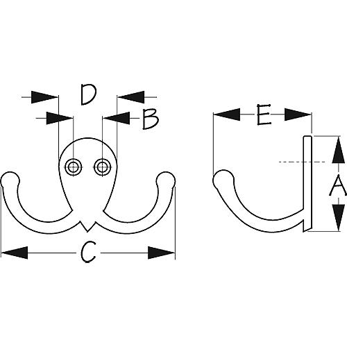 Sea-Dog 671515 Double Coat Hook - Brass - 671515-1 - 354-6715151F1