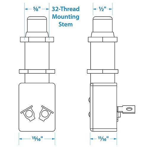 Seachoice 2-Position Push Button Starter/Horn Switch - 11781 - 50-11781F1