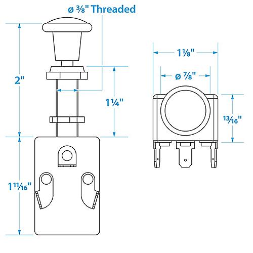 Seachoice 3-Position Push-Pull Switch - 11941 - 50-11941F1