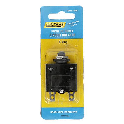 Seachoice Circuit Breaker, Push To Reset, 5 Amp - 13091 - 50-13091F1