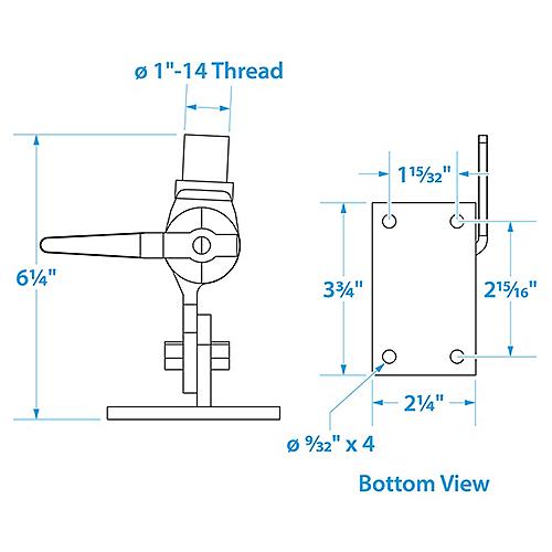 Seachoice Antenna Ratchet Mount Stainless Steel - 19531 - 50-19531F1