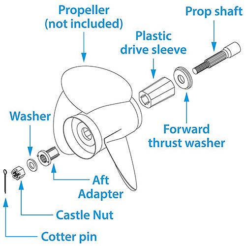 Seachoice 28694 Propeller Hub Kit,Honda® Outboards 75-90 Hp - 1999 & Newer, 115-130 Hp - 50-28694 - 50-28694F1