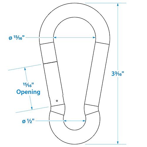Seachoice Stainless Steel Safety Spring Hook - 36861 - 50-36861F1
