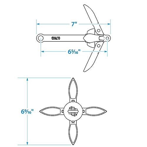 Seachoice 41050 Galvanized Folding Grapnel Anchor, 1-1/2 Lbs. - 50-41050 - 50-41050F1