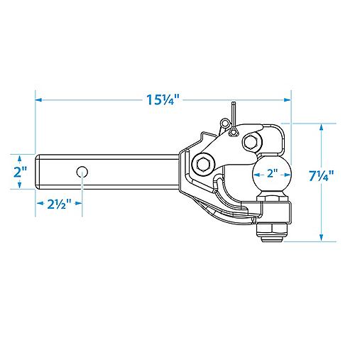 Seachoice 53361 6-Ton Pintle Hook, 7,000 Lb. With 2