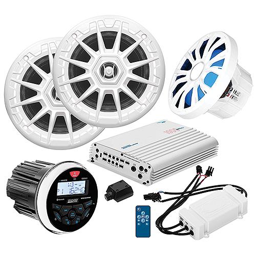 Seachoice 72125 In-Dash Audio Package, Round Gauge, Black, Speakers, 1 Pr - 72125 - 50-72125F1