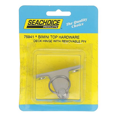 Seachoice Deck Hinge For Bimini Top, Removable Spring Loaded Pin, Stainess Steel - 75941 - 50-75941F1