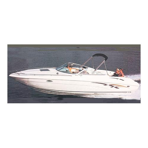 Carver 77723S11 V-Hull Low Profile Cuddy Cabin With Windshield & Bow Rails, 23'6, Sun-Dura® Mist Gray I/O - 77723S11 - 500-77723S11F1
