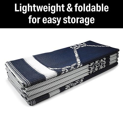 Fultyme Rv 6064 Outdoor Patio Mat, Blue/White, 6' X 9' - 6 X 9 Blue/White - 590-6064F1