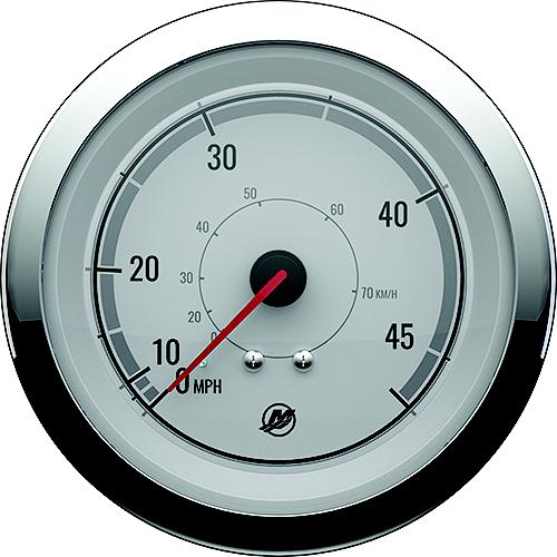 Quicksilver 8M6020075 Speedometer (45Mph), White/Chrome - 8M6020075 - 710-79-8M6020075F1