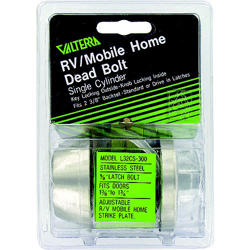 Valterra L32Cs3008 Stainless Steel 3 Way Universal Single Cylinder Rv Lock Unlock Deadbolt - L32Cs3008 - 800-32Cs3008F1