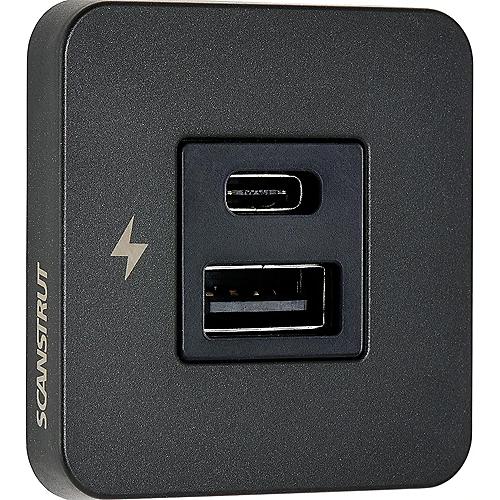 Tile Usb A C Charger Blk Socket 12/24V Black Bezel - Sc-Tile-10 - 922-Sctile10F1