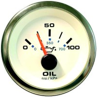 Premier Pro White Domed Oil Pressure Gauge 0-100Psi - 62543P - 11-62543Pf1