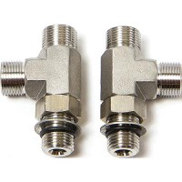 Seastar Hf6006 Stainless Steel Vertical Tee Fitting For Seastar Steering Cylinders & Helm Pumps - 2 Per Kit - Hf6006 - 1-Hf6006F1