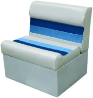Deluxe Pontoon Furniture, Pontoon Bench, Light Gray/Navy/Blue - 8Wd95-1011 - 144-8Wd951011F1