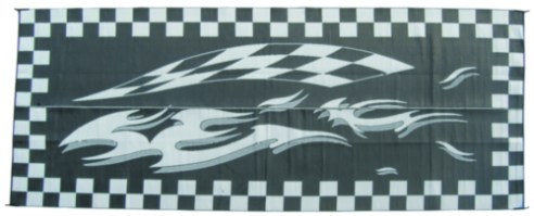 Ming'S Mark Reversible Mat, Checkered Flag Black/White, 8' X 12' - Ha1-Checkered - 672-Ha1Checkeredf1